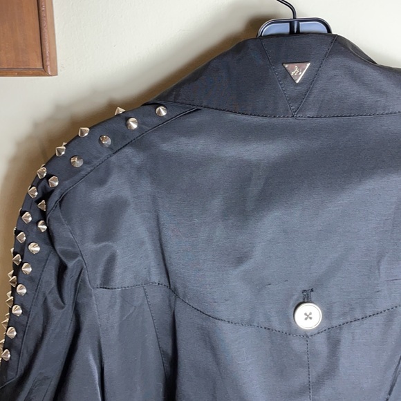 Sam Edelman Studded Shoukder Black Trench Coat - Picture 8 of 8